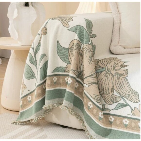 Slashop Chyrusanthemum 71" x 165" Pet Friendly Sofa Cover Floral Harmony - Picture 5 of 10